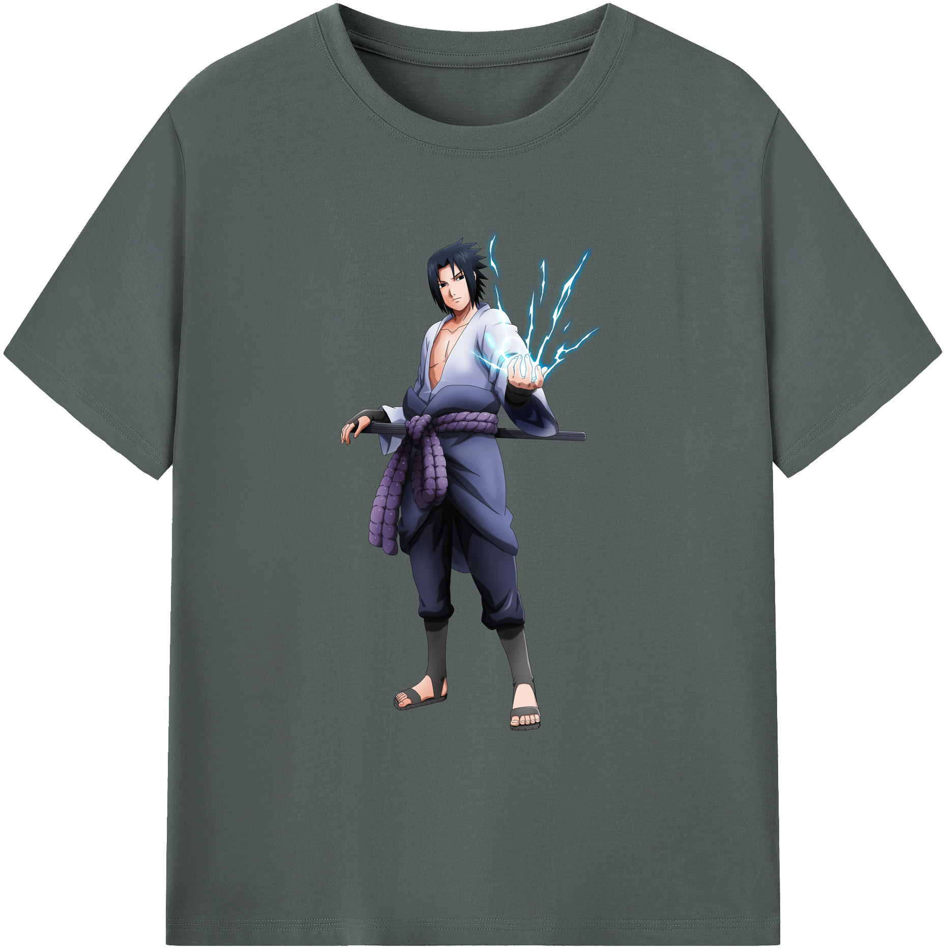 （画像用） NARUTO -ナルト- うちは サスケ Uchiha Sasuke 綿100％ メンズ半袖Tシャツ｜肌触りやわらか＆通気性